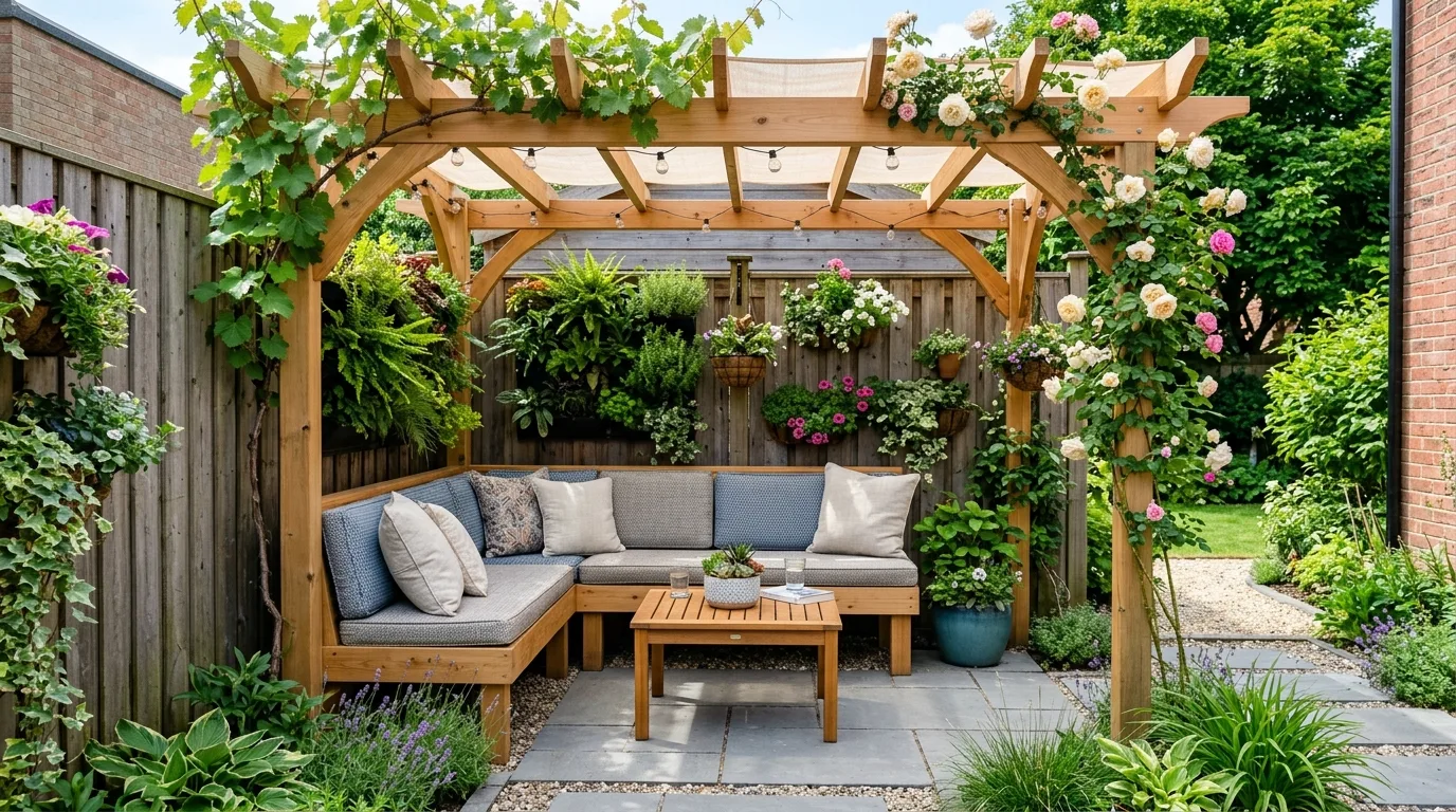 Balance the pergola scale with the yard size inspiration for a backyard pergola space.